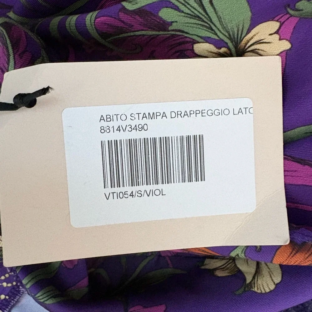 Vanessa Scott Purple Botanical Floral Mini Dress Size SMALL NWT